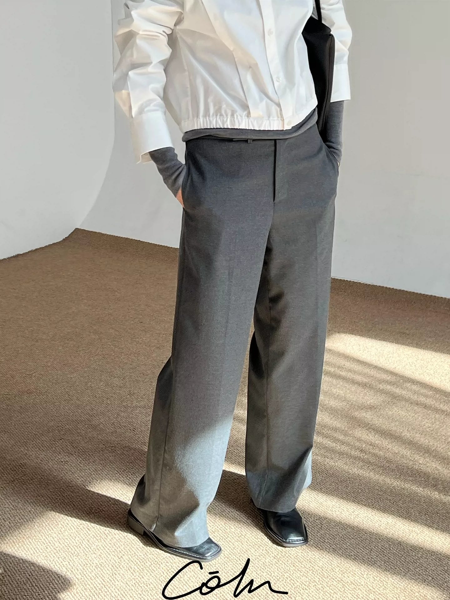 COLN Straight Versatile Casual Suit Pants