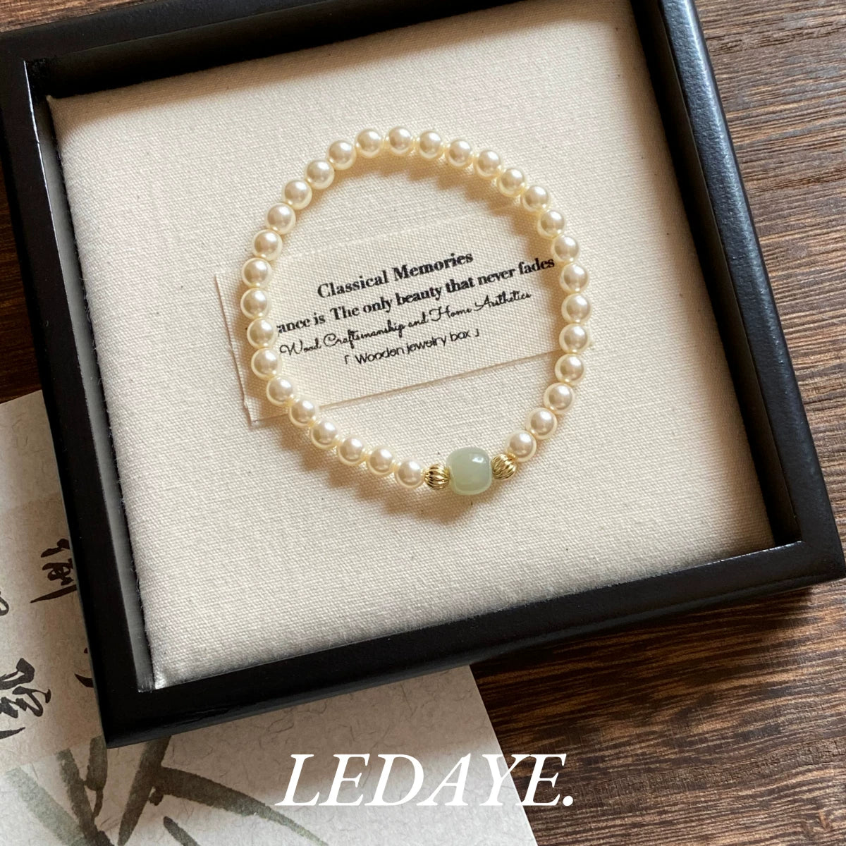 LIDAYE Natural Hetian Jade Pearl Beaded Bracelet