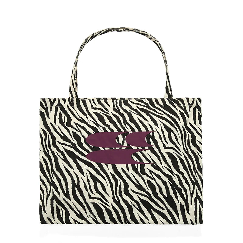 Crying Center Zebra Print Faux Leather Open-Top Shoulder Bag