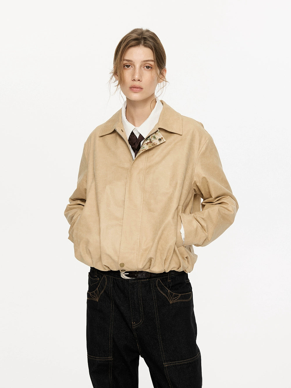 KREATE Contrasting Vintage Suede Jacket