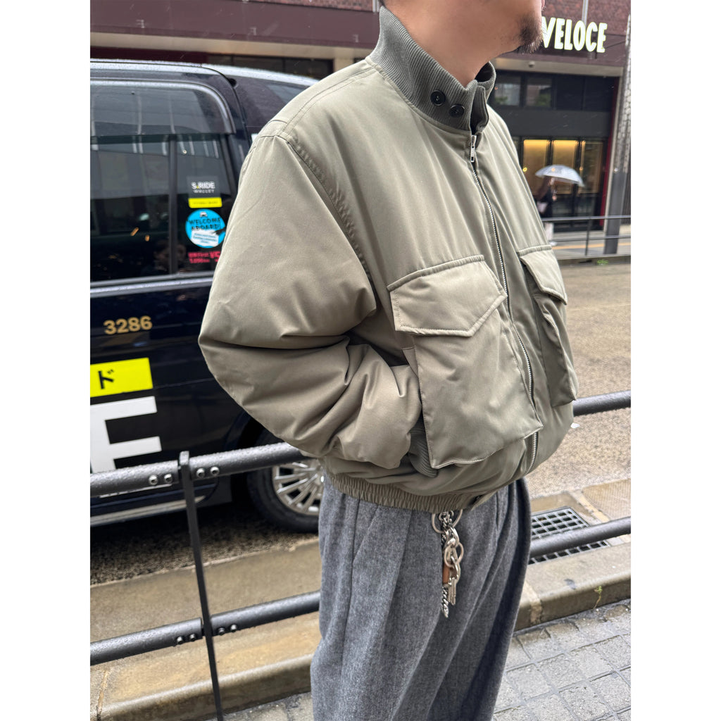 Anniehall Double-Pocket Stand Collar Thickened Bomber Jacket