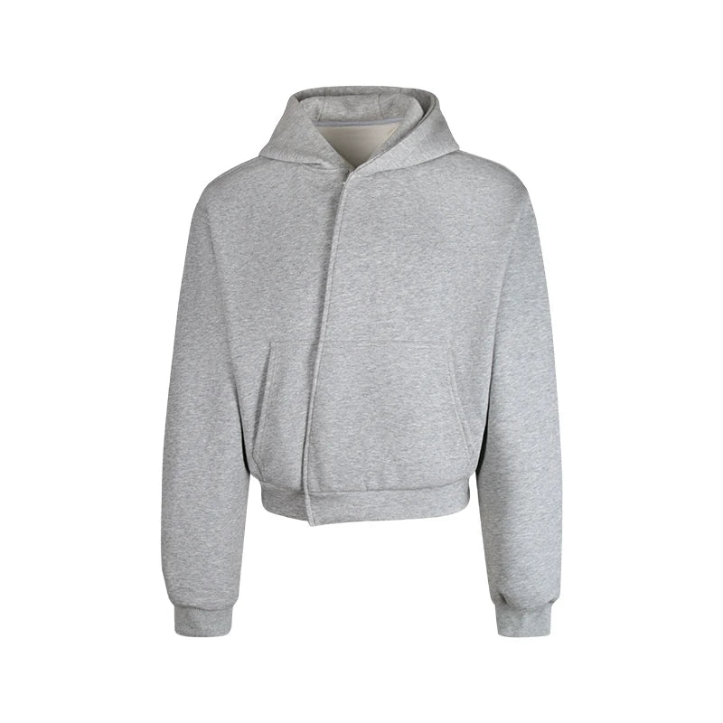 DM Tenacious Asymmetric Snap Cropped Hoodie