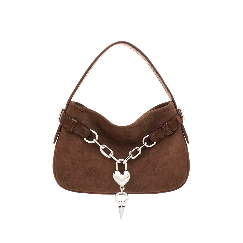 VFVF White Faux Leather Zip Shoulder Bag