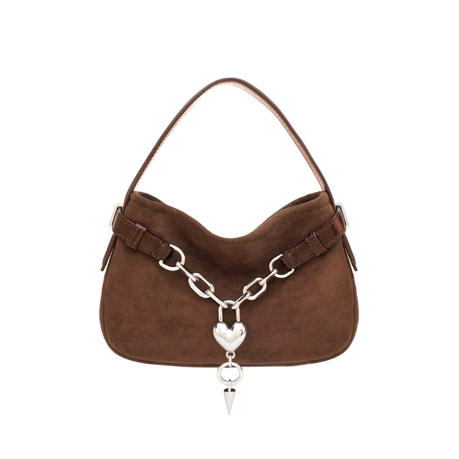 VFVF White Faux Leather Zip Shoulder Bag