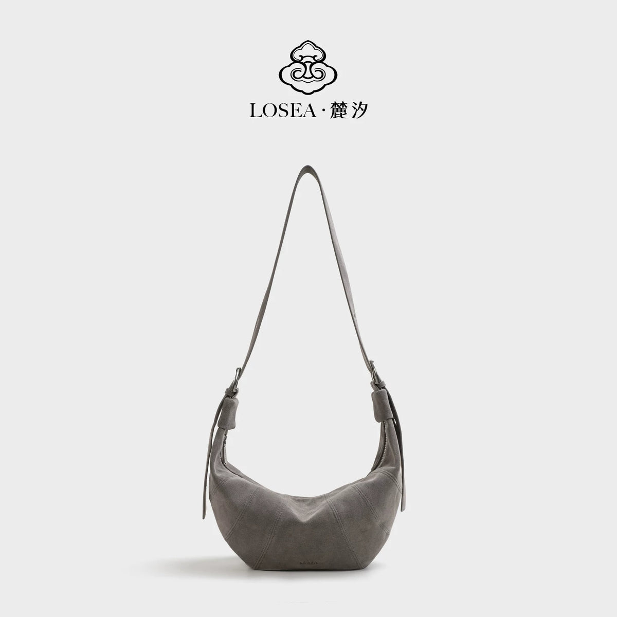 LOSEA Matte Leather Croissant Dumpling Shoulder Crossbody Bag
