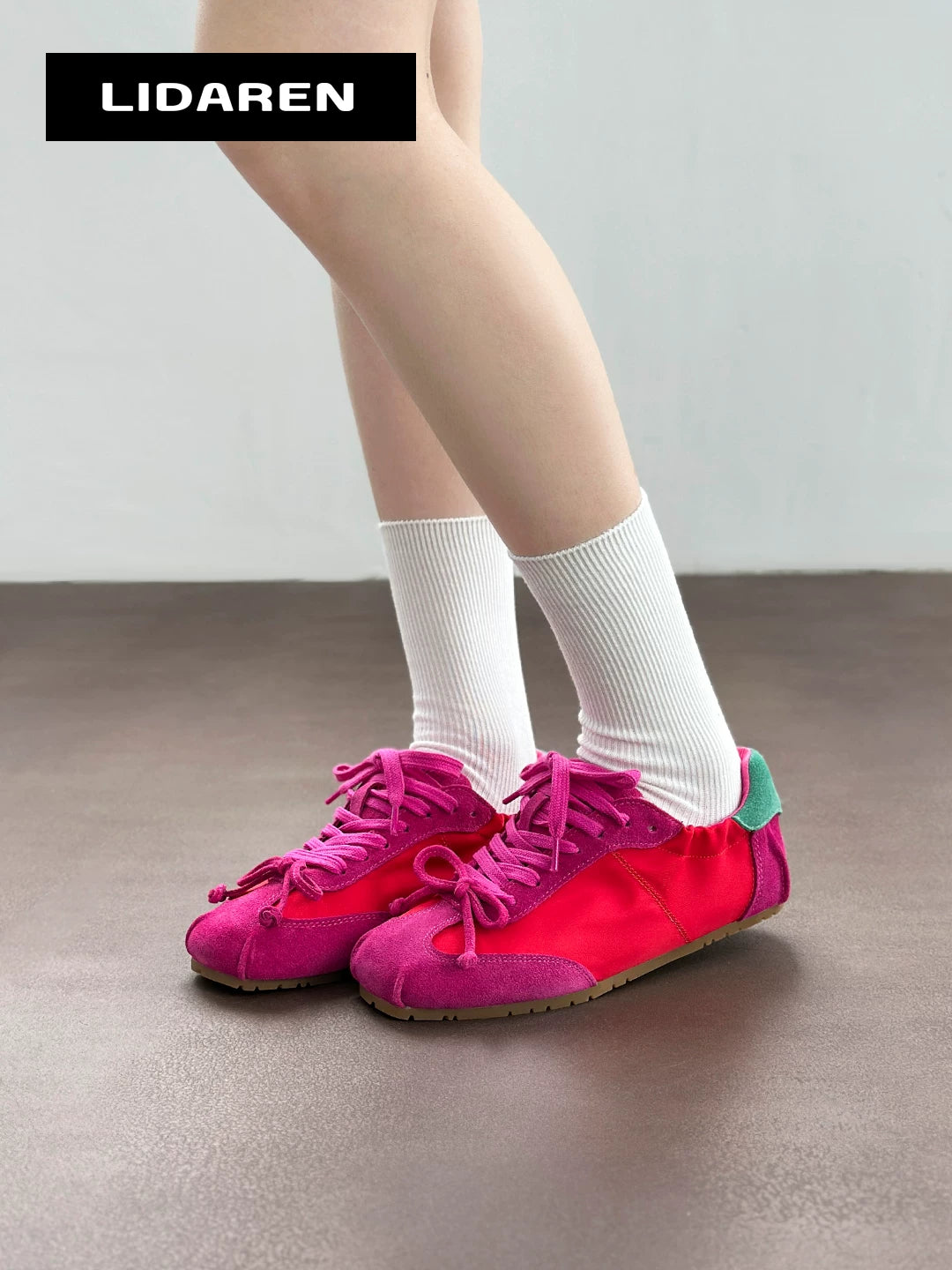 Lidaren Produced Suede Lace-Up Ballet Sneaker