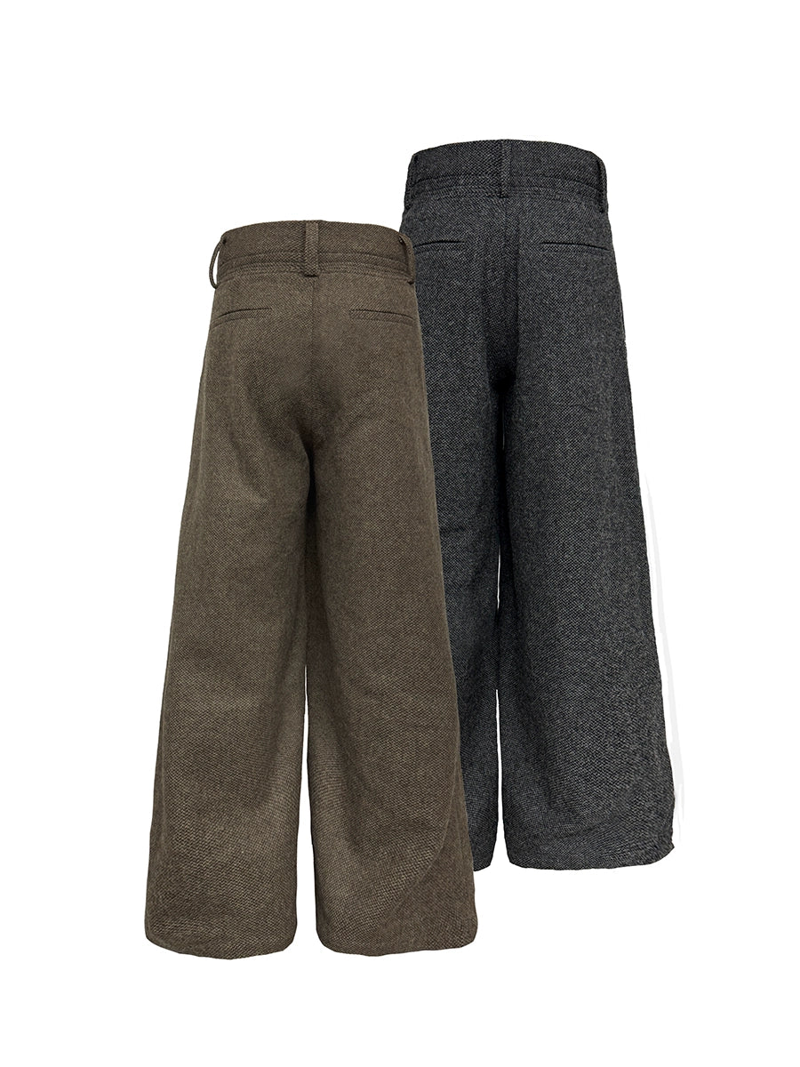 JCAESAR WOOL Pinch-pleated Casual Wide-leg Pants