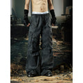 NOMANIAI Loose pleated multi-pocket overalls