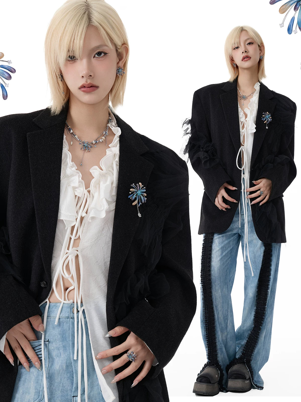 SUMIYAKI Gradient Beaded Tassel Necklace
