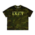 COMICTREE Old Front Shoulder Crew Neck Camouflage Tee
