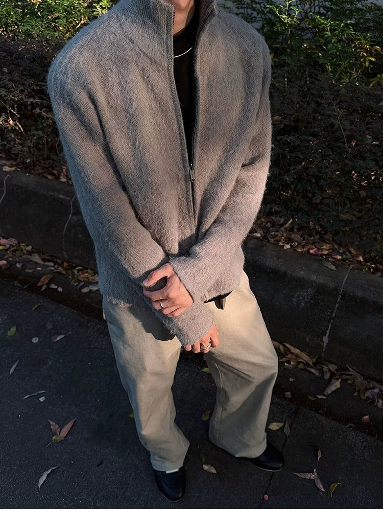 ZOZOFOREST Fog Suede Wool Soft Waxy Warm Sweater