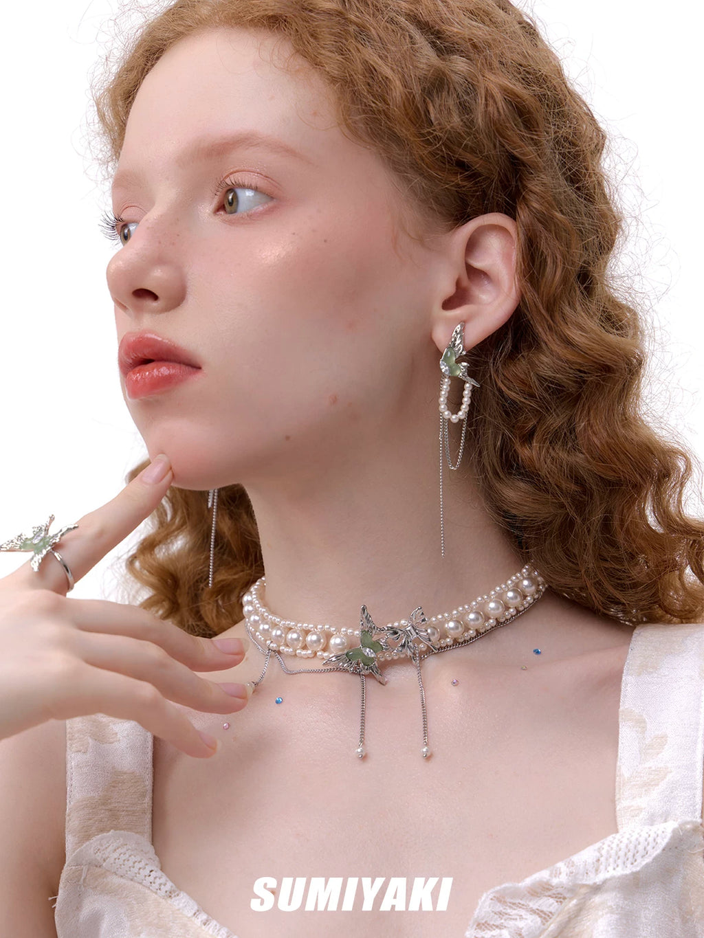 SUMIYAKI Butterfly Pearl Clavicle Chain