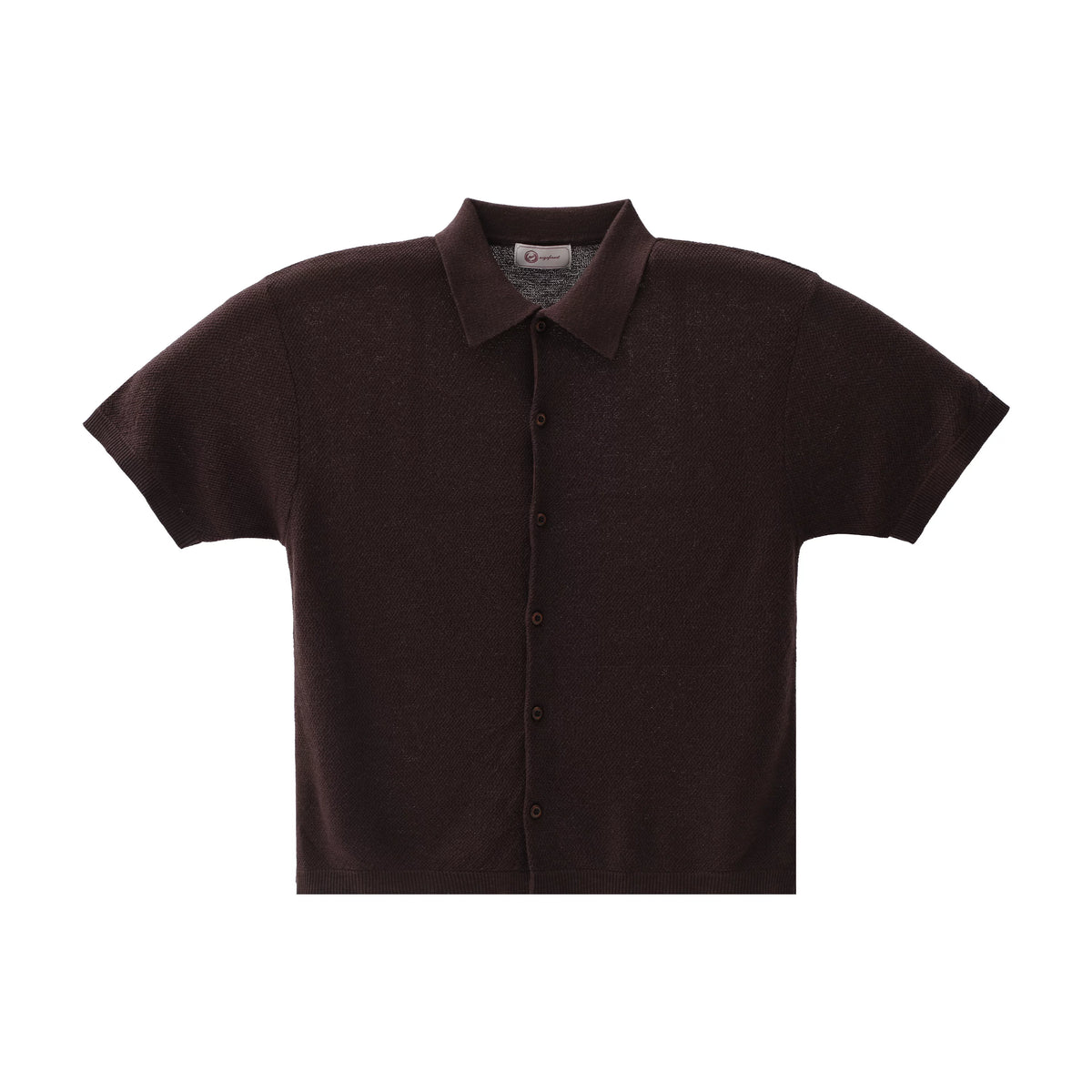ZOZO FOREST Pineapple Stitch Relaxed Knit Linen Shirt