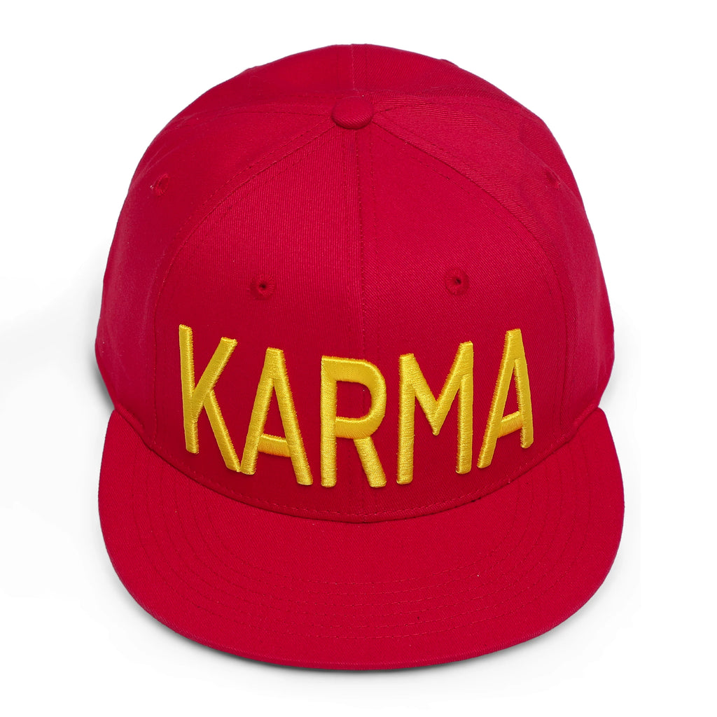 KARMANISTIC Embroidered Letter Flat-Brim Cap