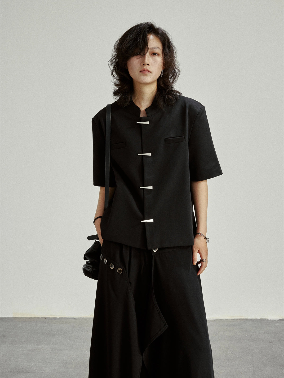 SUNYVONNE Metal Horn Buckle Blazer
