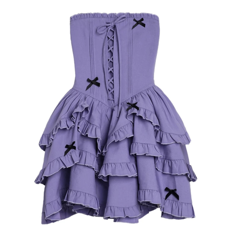 SagiDolls Sniper# Black and Purple Two-Color Strapless Cake Dress