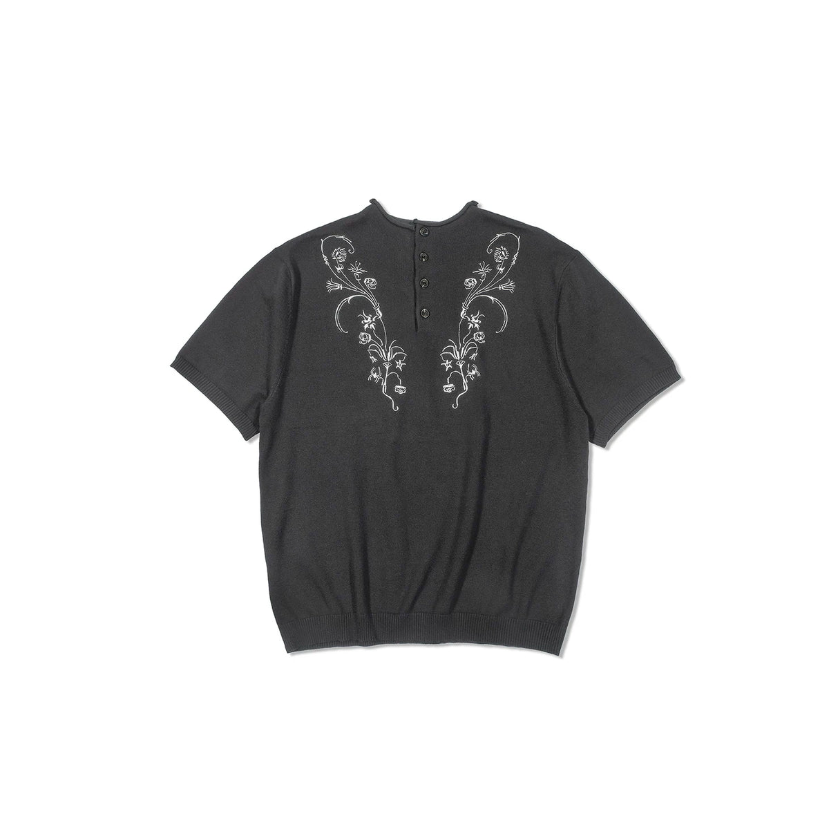 TZ killer White Floral Embroidered Breathable Slim Fit Tee