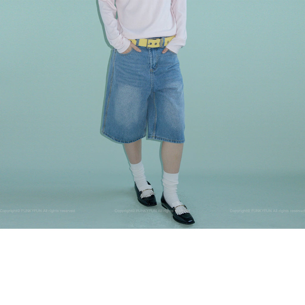 FUNKYFUN Loose Denim Casual Shorts