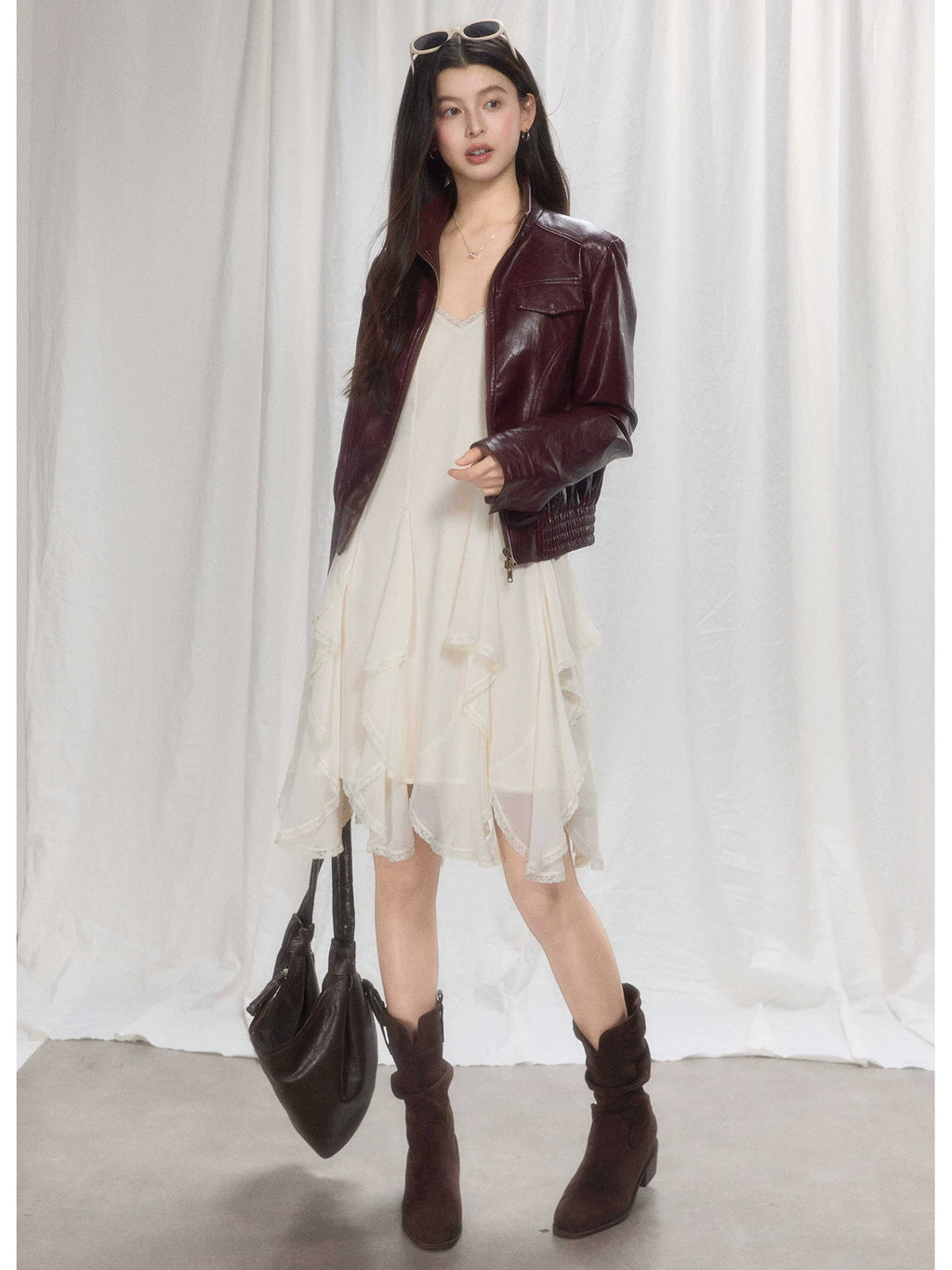 TYANG Irregular Lace Suspender Dress