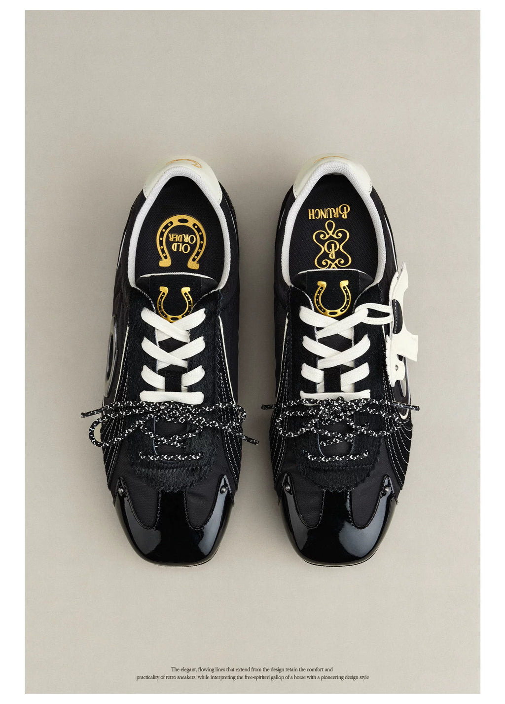 OLD ORDER Horse-Print Leather Lace-Up Sneaker
