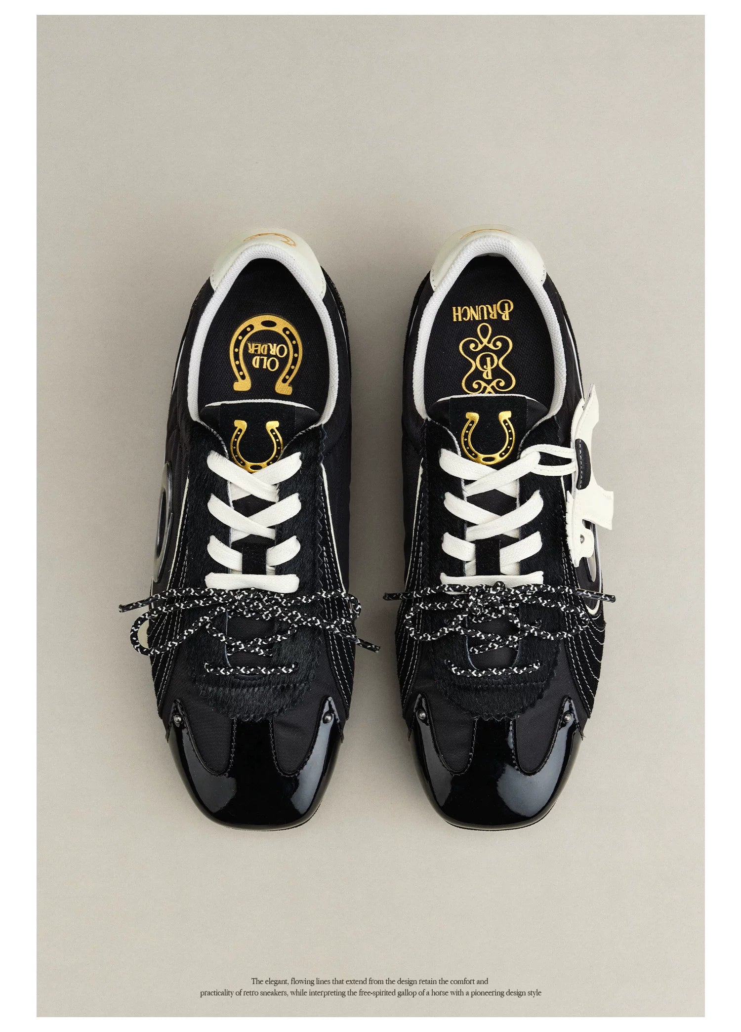 OLD ORDER Horse-Print Leather Lace-Up Sneaker