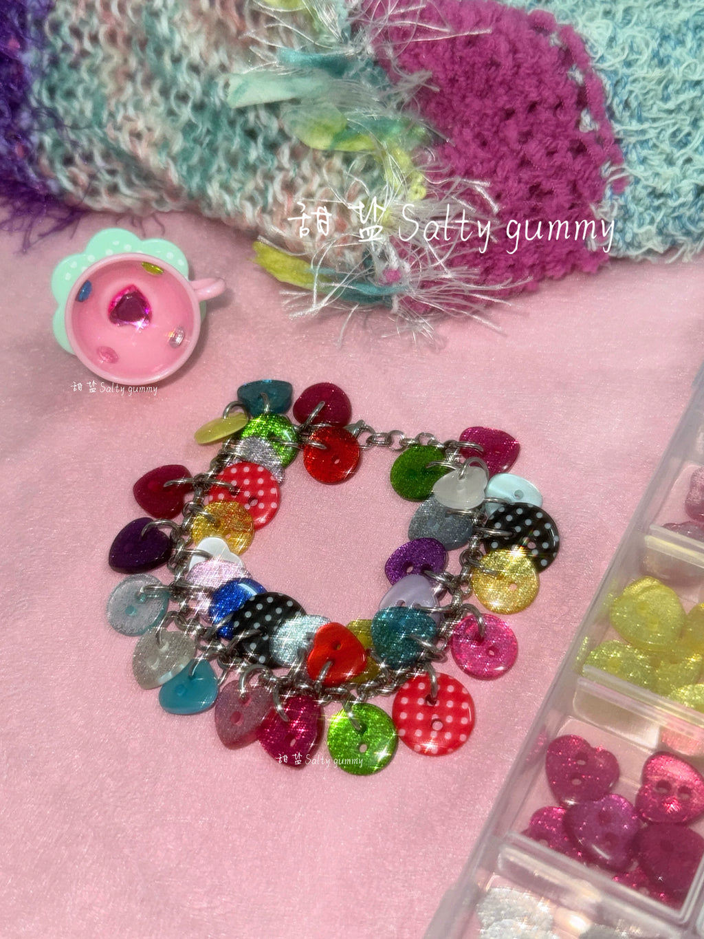 Salty gummy Cubic Zirconia Polka Dot Bracelet