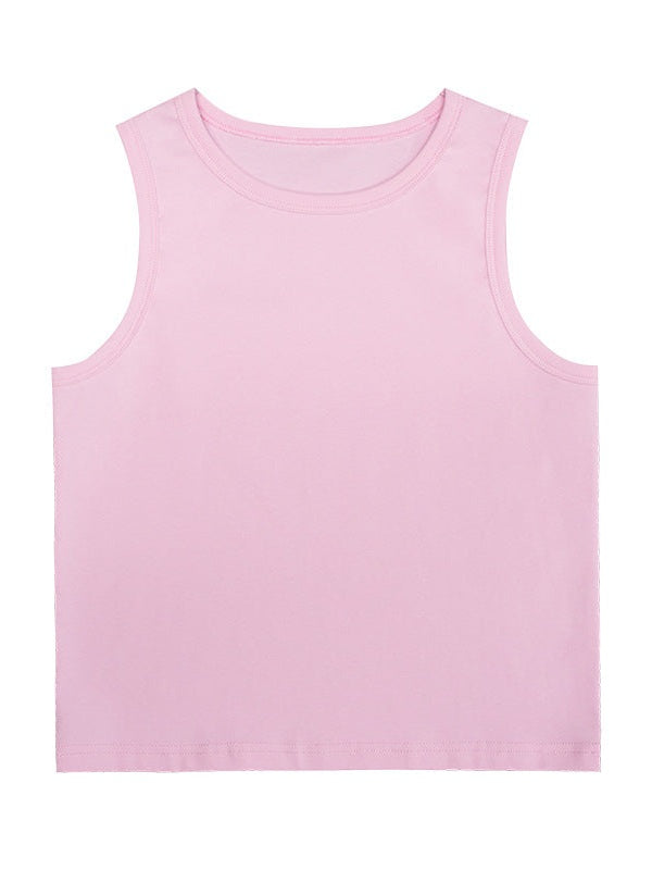 UNF round neck slim-fitting outer Crop Top Tee