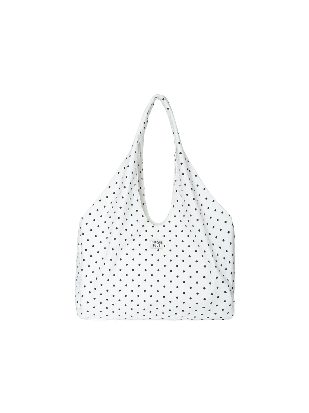 Unique blue Polka Dot Faux Leather Zip-Top Shoulder Bag