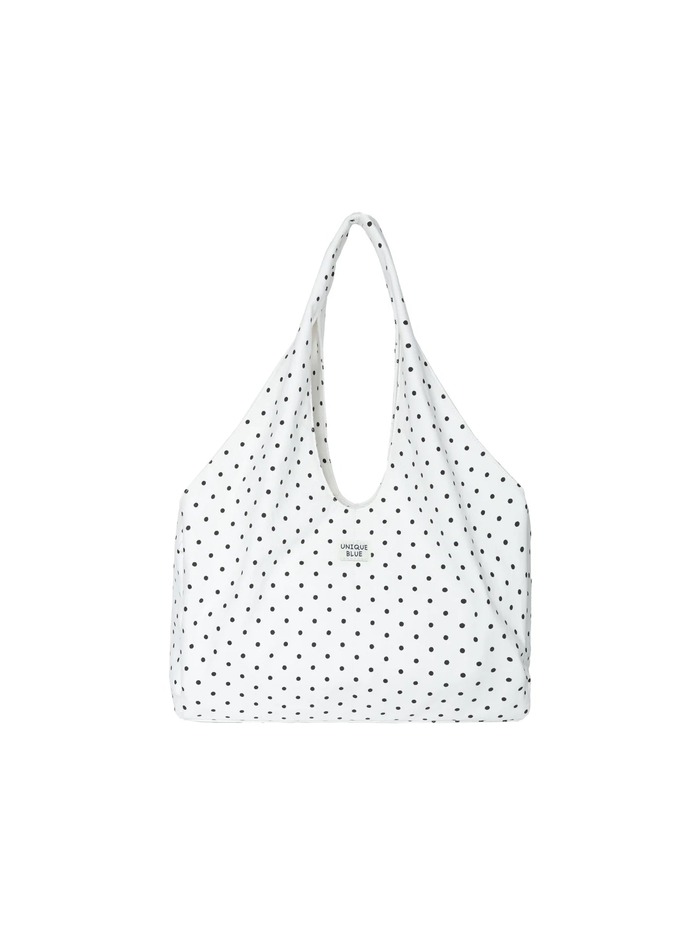 Unique blue Polka Dot Faux Leather Zip-Top Shoulder Bag