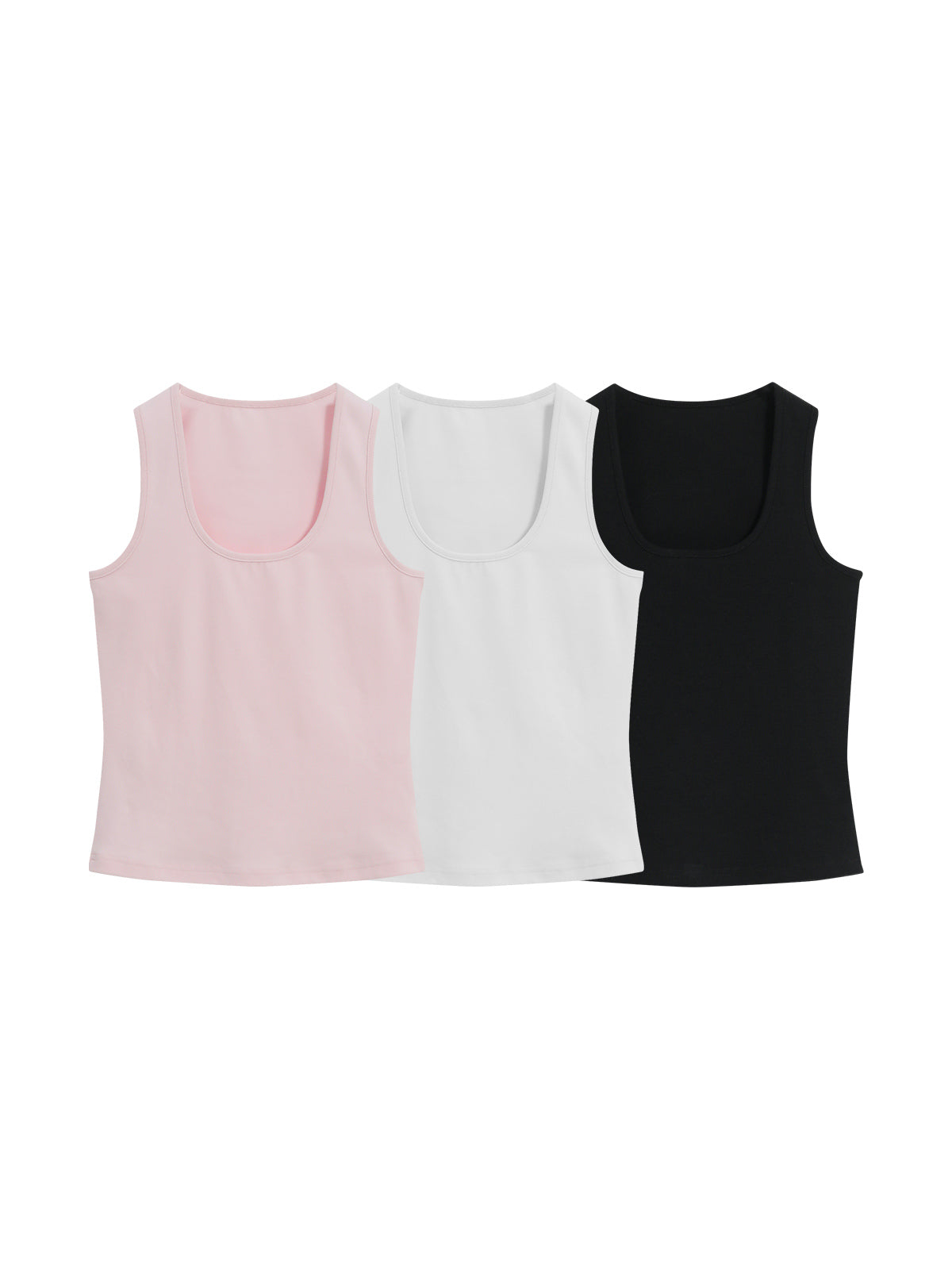 FUNKYFUN Stretch Slim U-neckline Vest