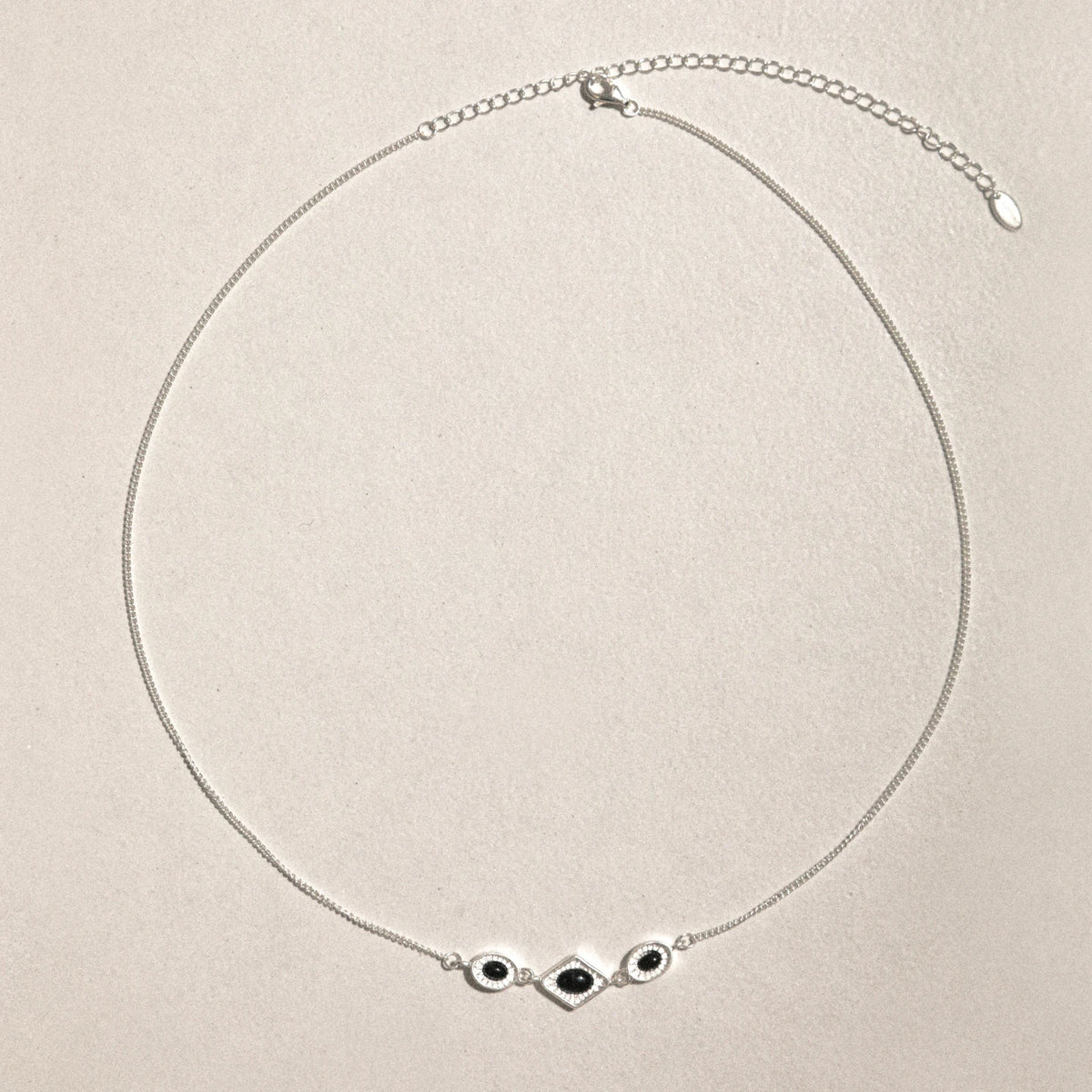 MEZZEM Diamond-Shaped Onyx Pendant Necklace