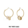 SUMIYAKI Lucky Bead Sliding Hoop Earrings