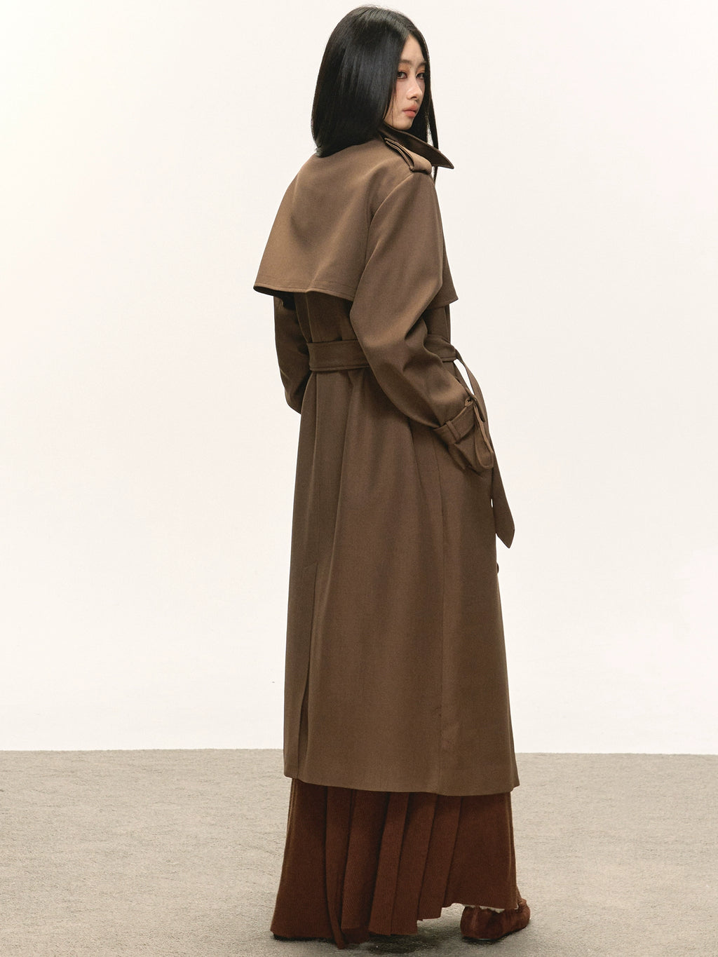 Anna Aneae Long Double-breasted Temperament Premium Coat
