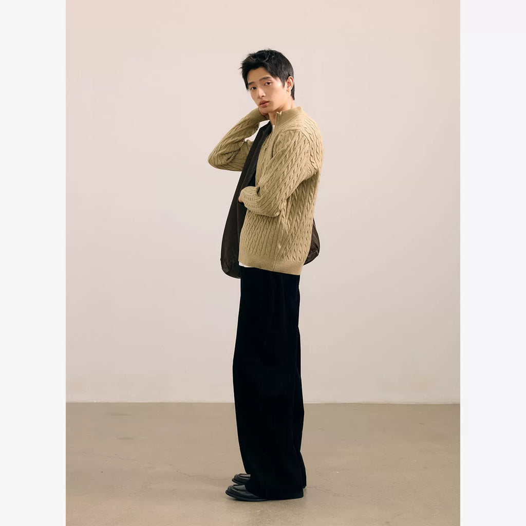 NO LOGO Lyocell/pure cotton retro washed straight corduroy trousers