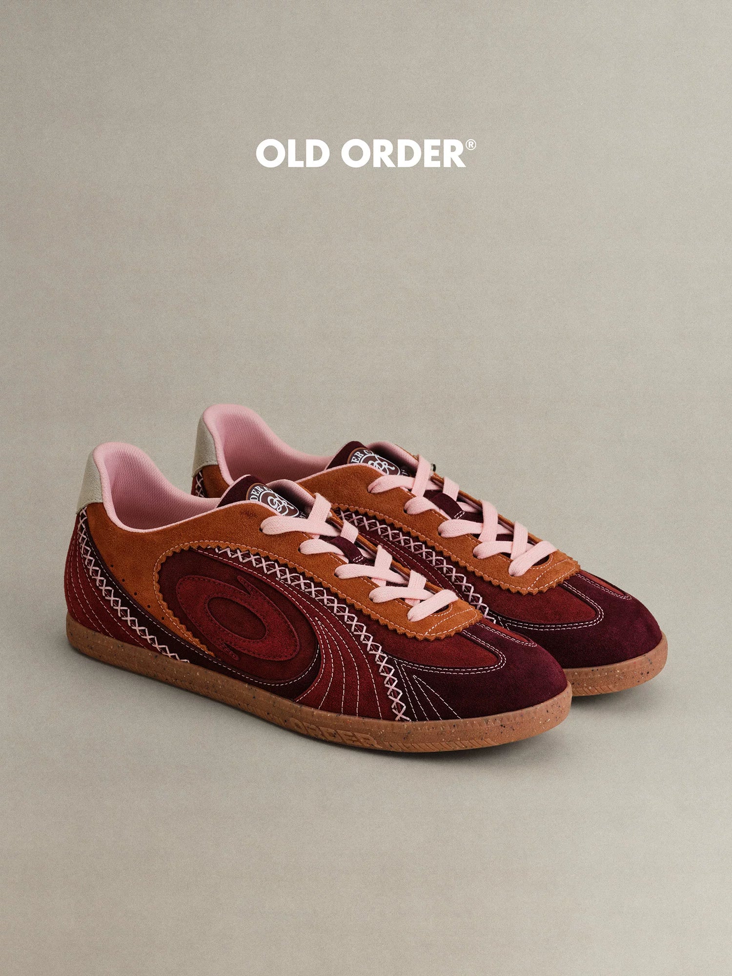 OLD ORDER Tennis Club French Red Brown Suede Sneaker