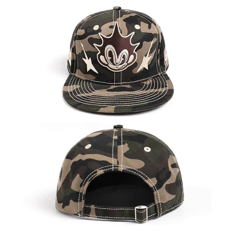 DND4DES Embroidered Camouflage Flat Brim Baseball Cap
