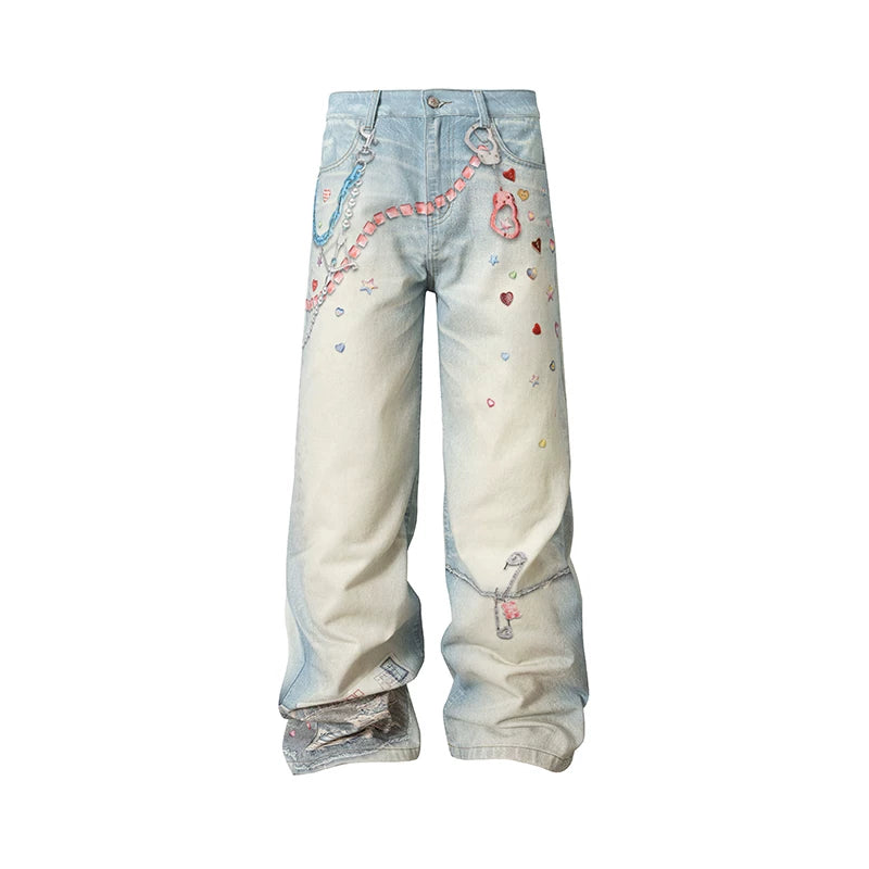 YADcrew Cupid's Arrow Straight-Leg Jeans