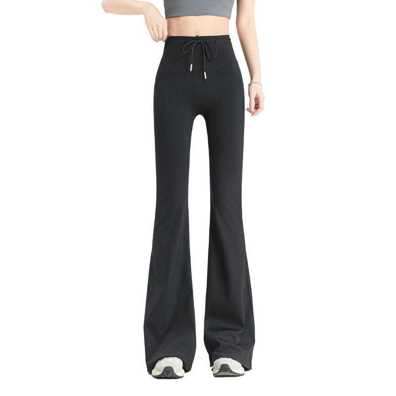 TIANQINGSE Micro-pull Sports High-waisted Slim-fit Fitness Pants
