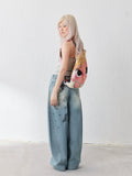 MASOOMAKE x Xiaoman Graffiti Print High-Waist Loose Jeans