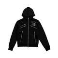 ColdAsia Skull Zip-Up Cropped Hooded Cardigan