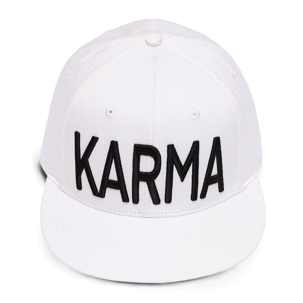 KARMANISTIC Embroidered Letter Flat-Brim Cap