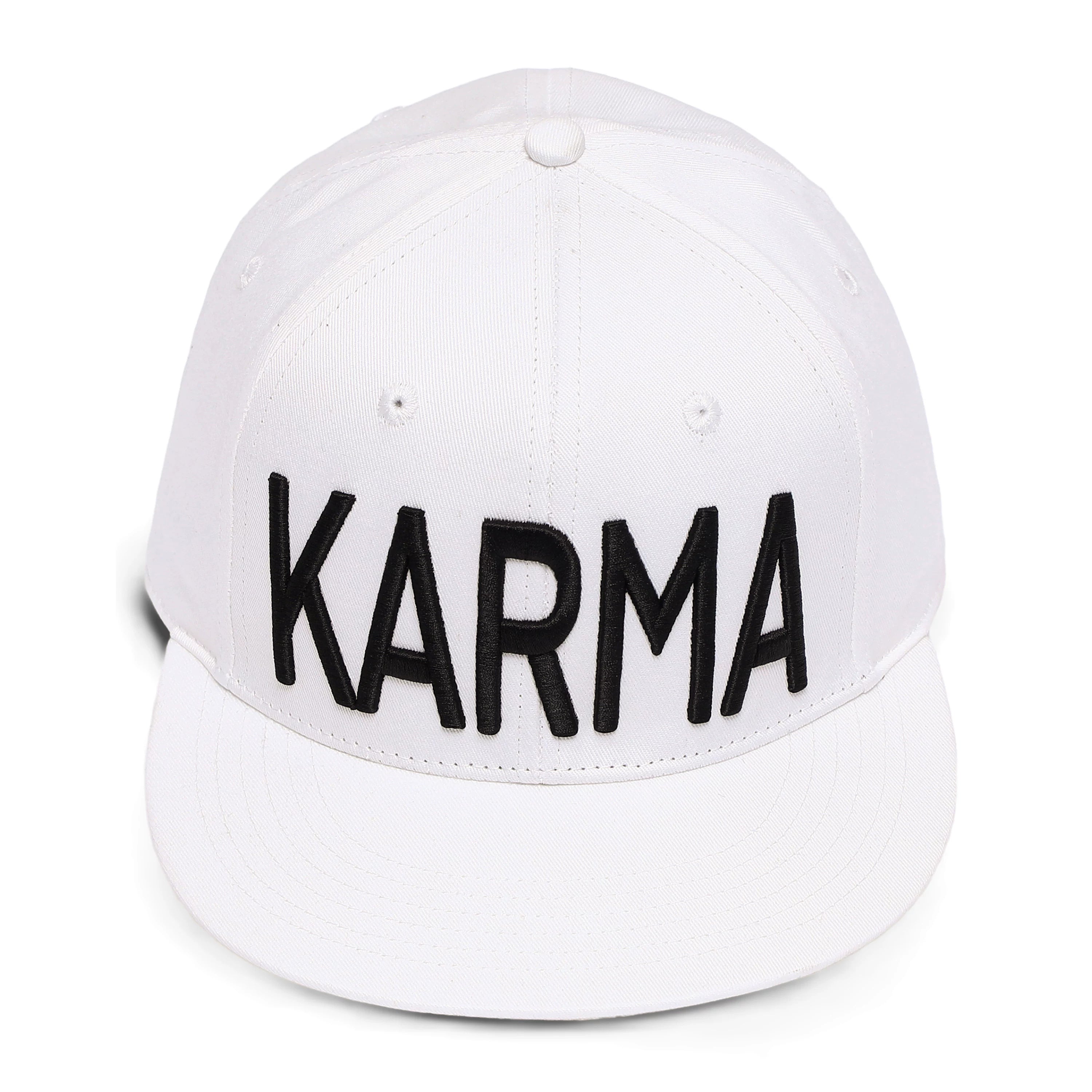 KARMANISTIC Embroidered Letter Flat-Brim Cap