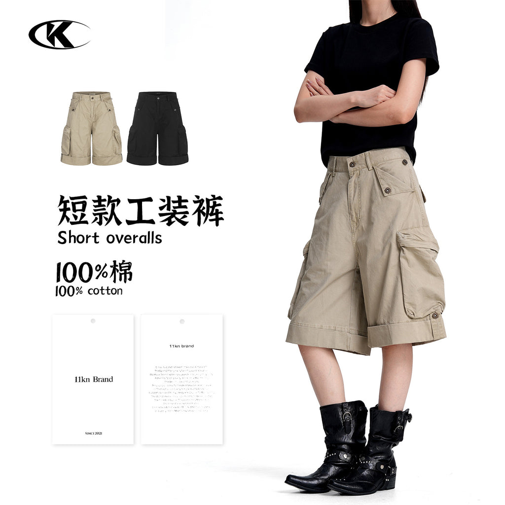 11KN American Retro Straight-Leg Cargo Shorts