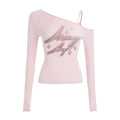 ABMY Slanted Shoulder High Elastic Breathable Suspender T-shirt