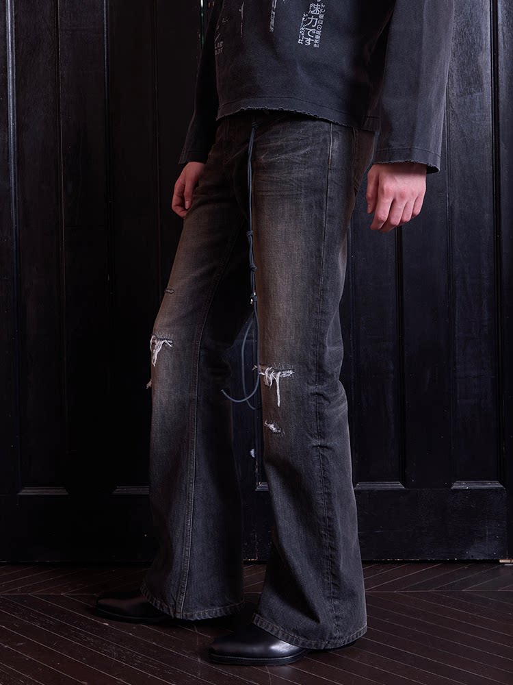 VLABMADE Mid-Rise Distressed Bootcut Jeans