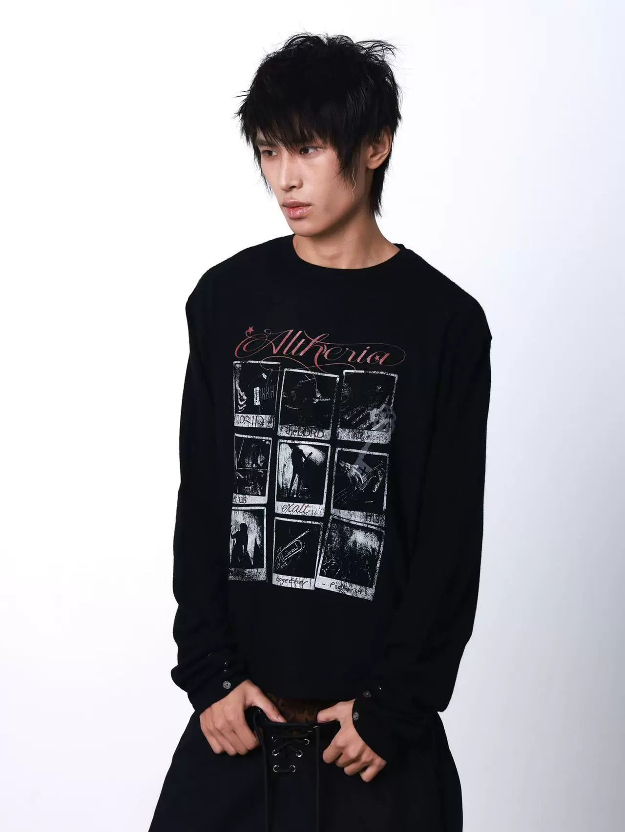 DETW Portrait Jiugongge Slogan Printed Sweater Knitted Sweater