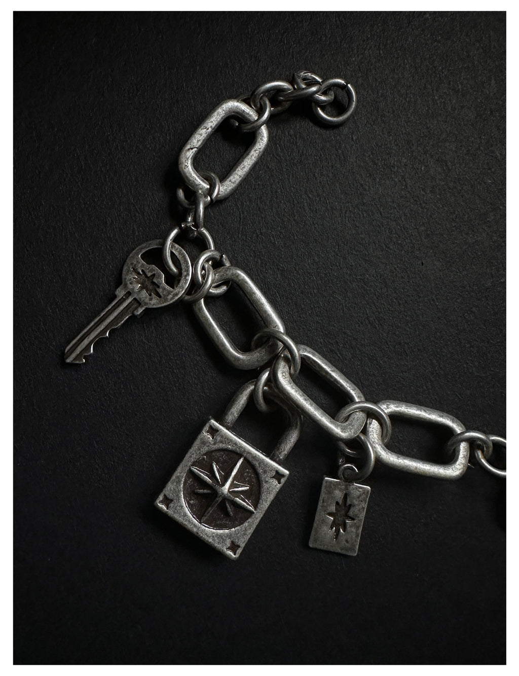 Remedy Vintage Distressed Star Key Lock Bracelet