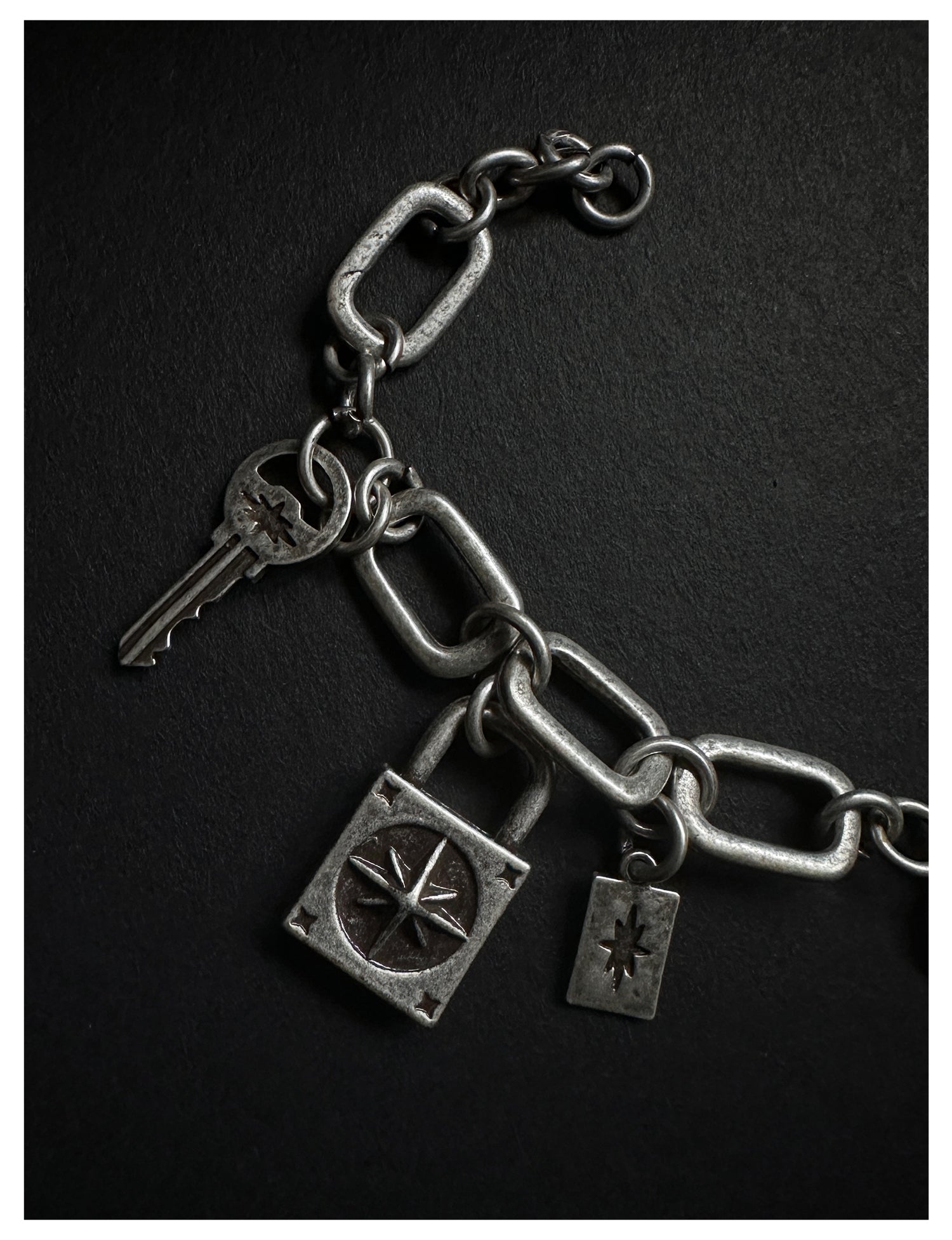 Remedy Vintage Distressed Star Key Lock Bracelet