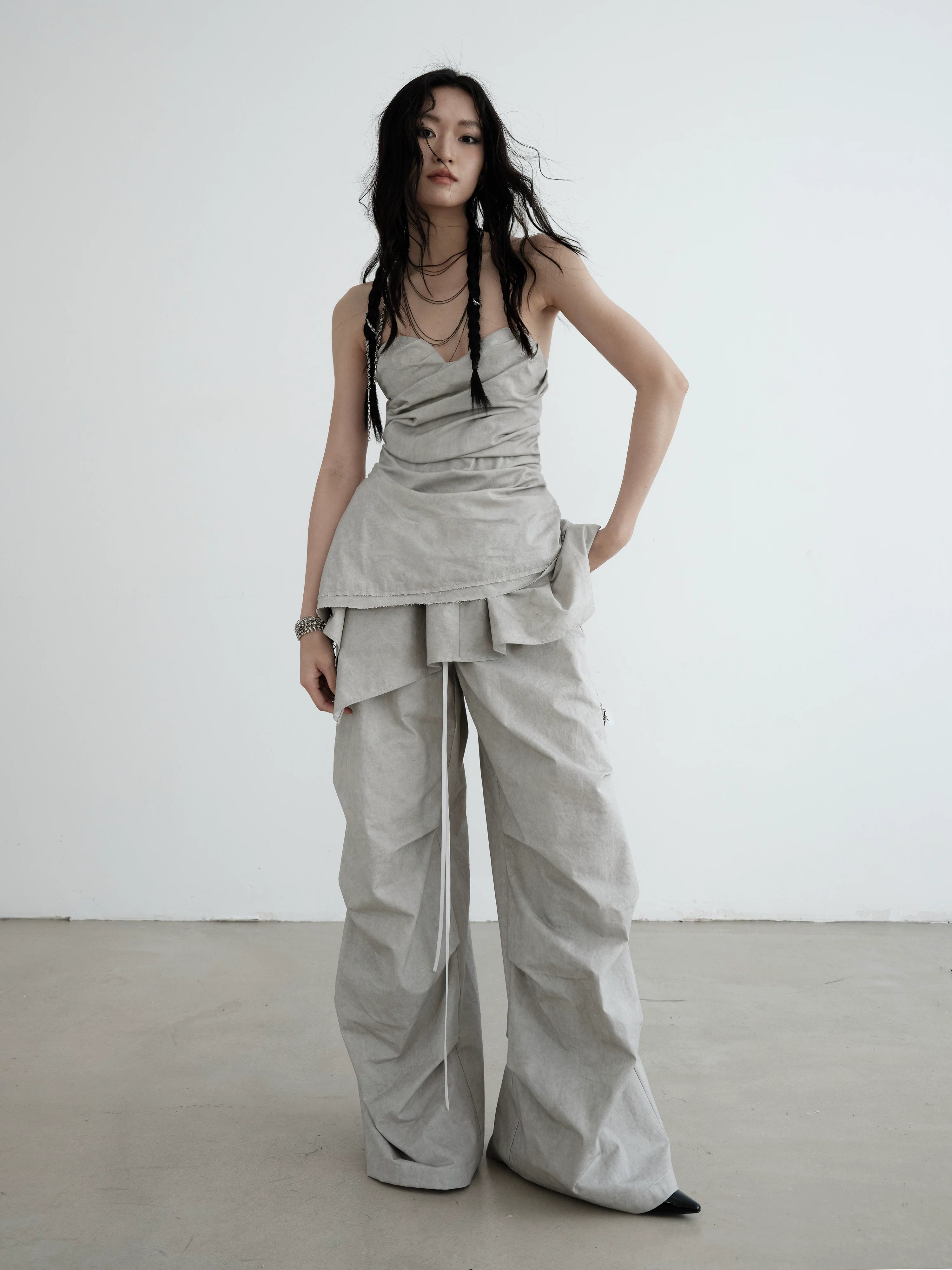 JNYLON Pleated Tube Top