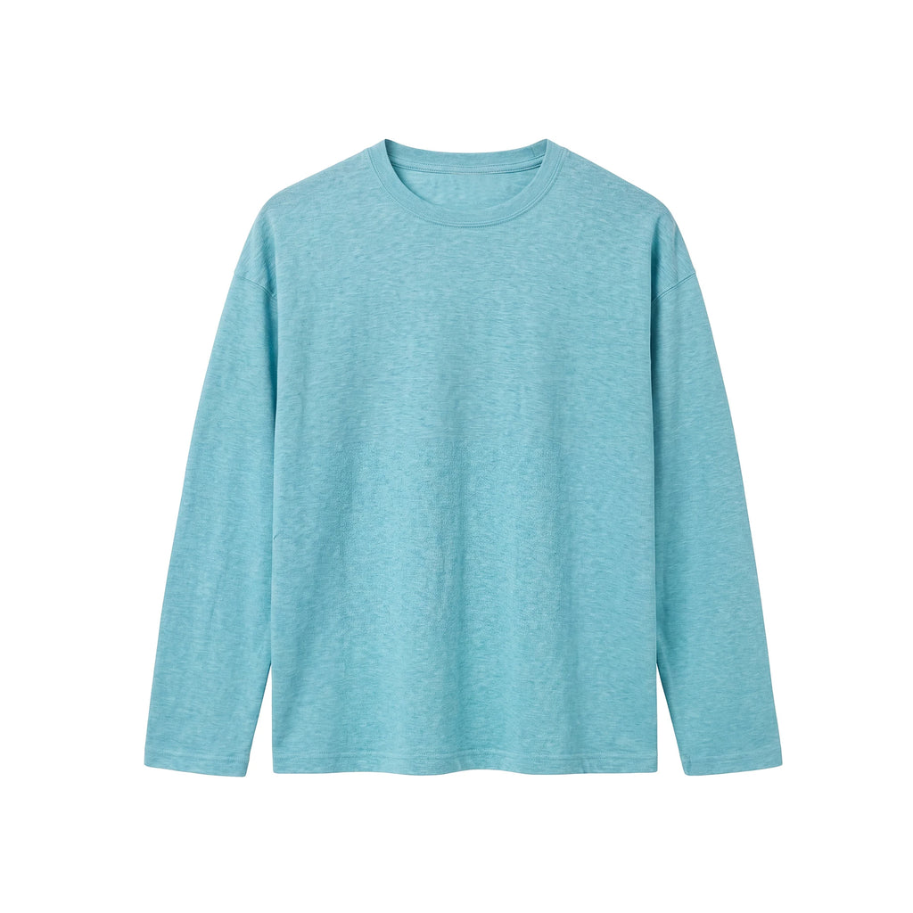 BUTTBILL Minimalist Hemp 55% Breathable Oversized Long-Sleeve Tee